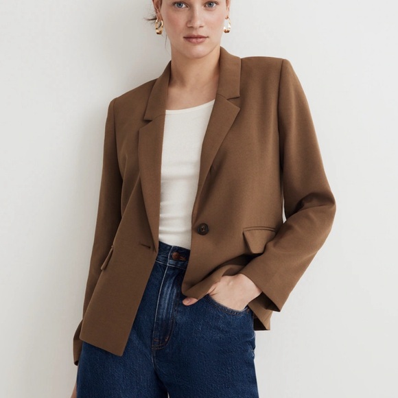 Madewell Jackets & Blazers - Madewell The Dorset Crop Blazer in Easygoing Crepe, Women’s small, business top